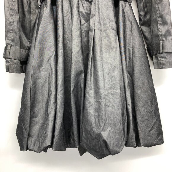Samuel Dong Silver Gray Belted Water Resistant Bubble Hem Trench Coat size M - Picture 15 of 16